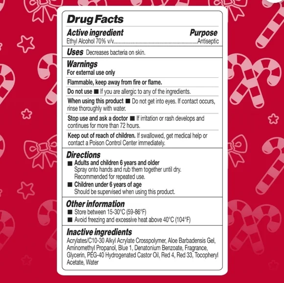 Smart Care Candy Cane Hand Sanitizer spray X2 - Picture 2 of 2